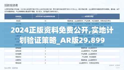 2024正版资料免费公开,实地计划验证策略_AR版29.899