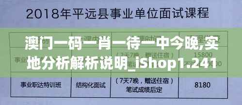 澳门一码一肖一待一中今晚,实地分析解析说明_iShop1.241