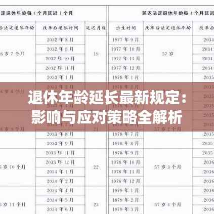 退休年龄延长最新规定：影响与应对策略全解析