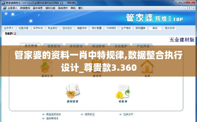 管家婆的资料一肖中特规律,数据整合执行设计_尊贵款3.360