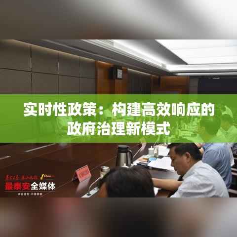 实时性政策:构建高效响应的政府治理新模式