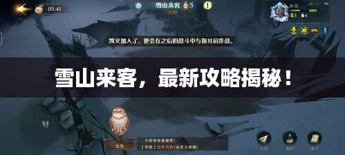 雪山来客,最新攻略揭秘!