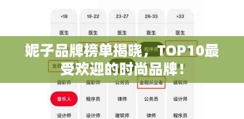 妮子品牌榜单揭晓,TOP10最受欢迎的时尚品牌!