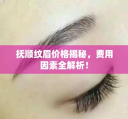 抚顺纹眉价格揭秘,费用因素全解析!