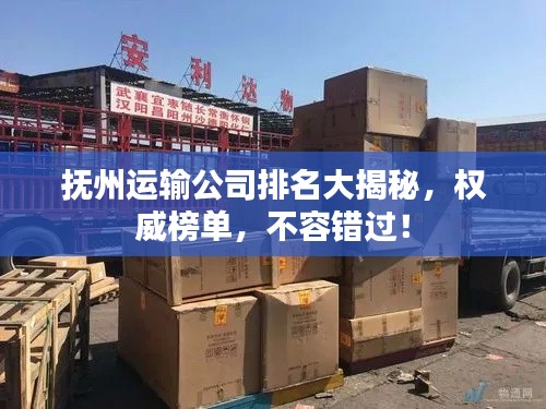抚州运输公司排名大揭秘，权威榜单，不容错过！