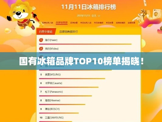 国有冰箱品牌TOP10榜单揭晓!