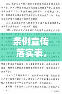 条例宣传落实表，条例贯彻实施情况 